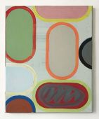 pill shapes color, oil on canvas, 40 x 50 cm
