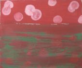  rode op witte stippen - oil on canvas in frame - 68 x 54cm