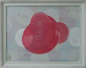rode op witte stippen - oil on canvas in frame - 68 x 54cm