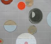  circles on grey paper - 50 x 40cm