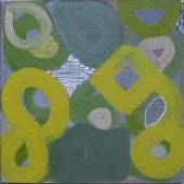 Wit krijt op grijs en groen - oil on canvas - 100 x 100cm
