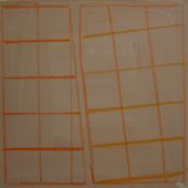 orangegridontaupe, oil on canvas, 30 x 30 cm