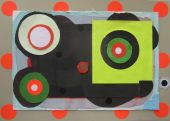 bullseyes, collage/ stickers, 21 x 15 cm, 2012