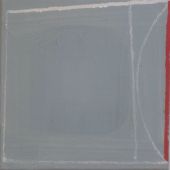 wittelijnen+rood, 30 x30 cm, olie