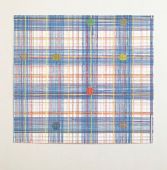 plaid, pencil and marker drawing, 45 x 41 cm